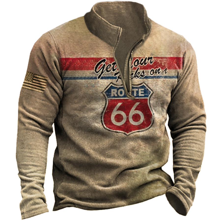 

Men's Outdoor Casual Route66 Print Sweatshirt