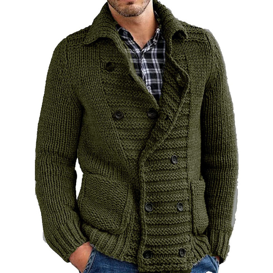 

Men's Vintage Knit Lapel Long Sleeve Jacket