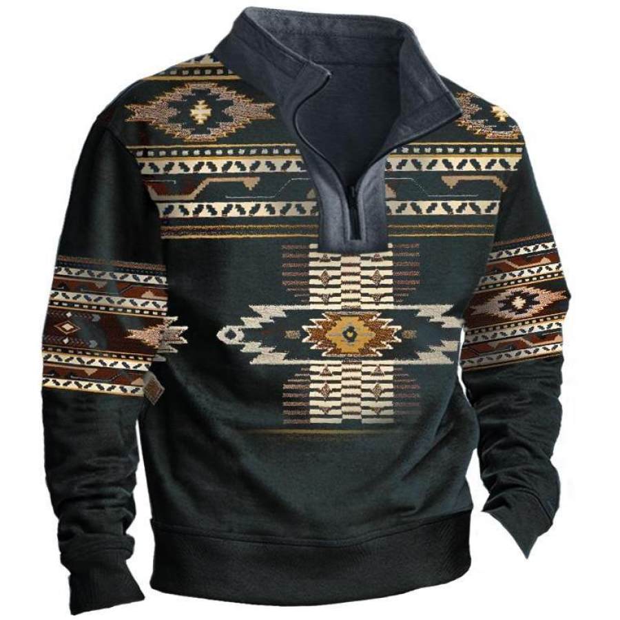 

Men's Ethnic Zip Long Sleeve Sweatshirt