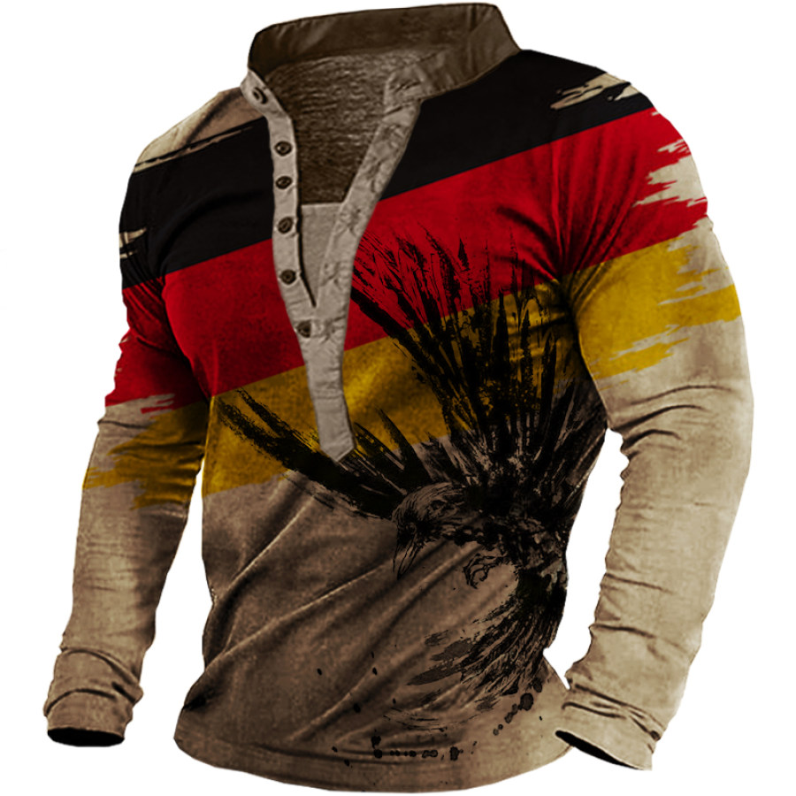 

Men's Vintage German Flag & Eagle Long Sleeve T-Shirt