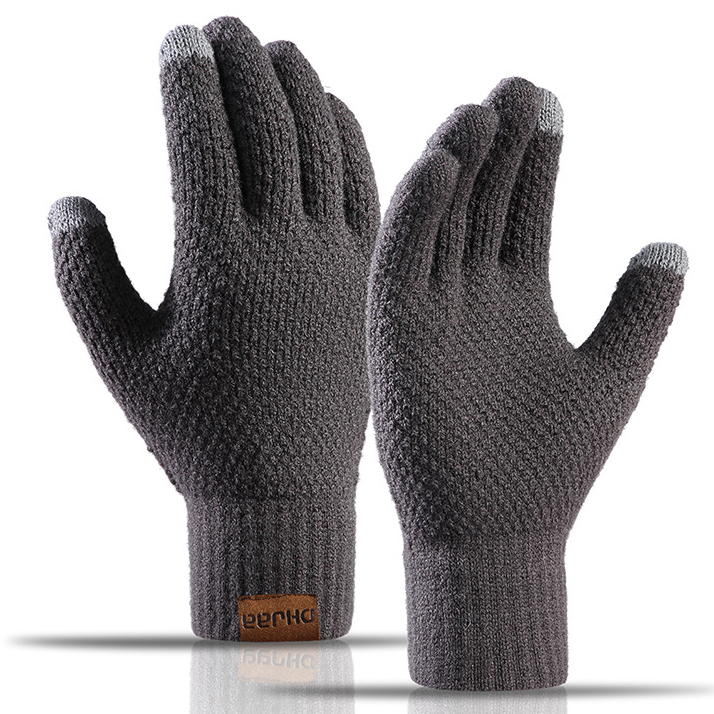 Men's Outdoor Fleece Warm Chic Touch Screen Knit Gloves