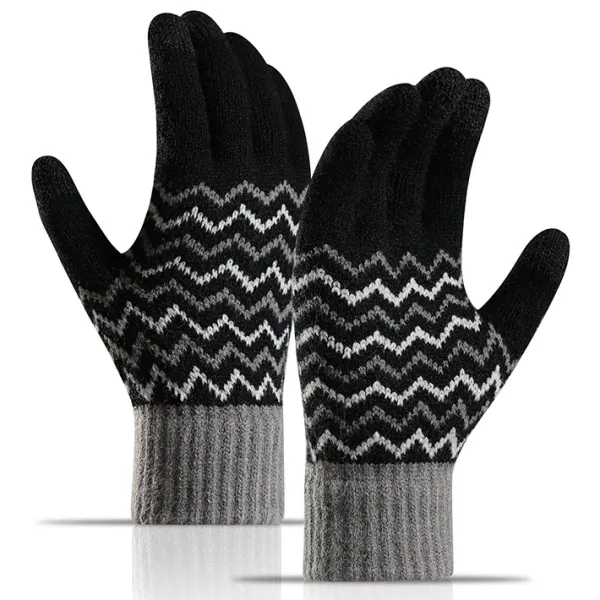 Men's Outdoor Fleece Cold-proof Warm Touch Screen Knitted Gloves - Salolist.com 