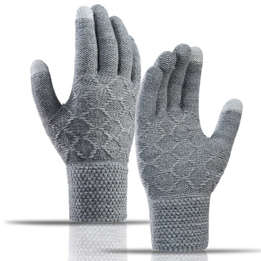 

Men's Outdoor Fleece Warm Touch Screen Knit Gloves