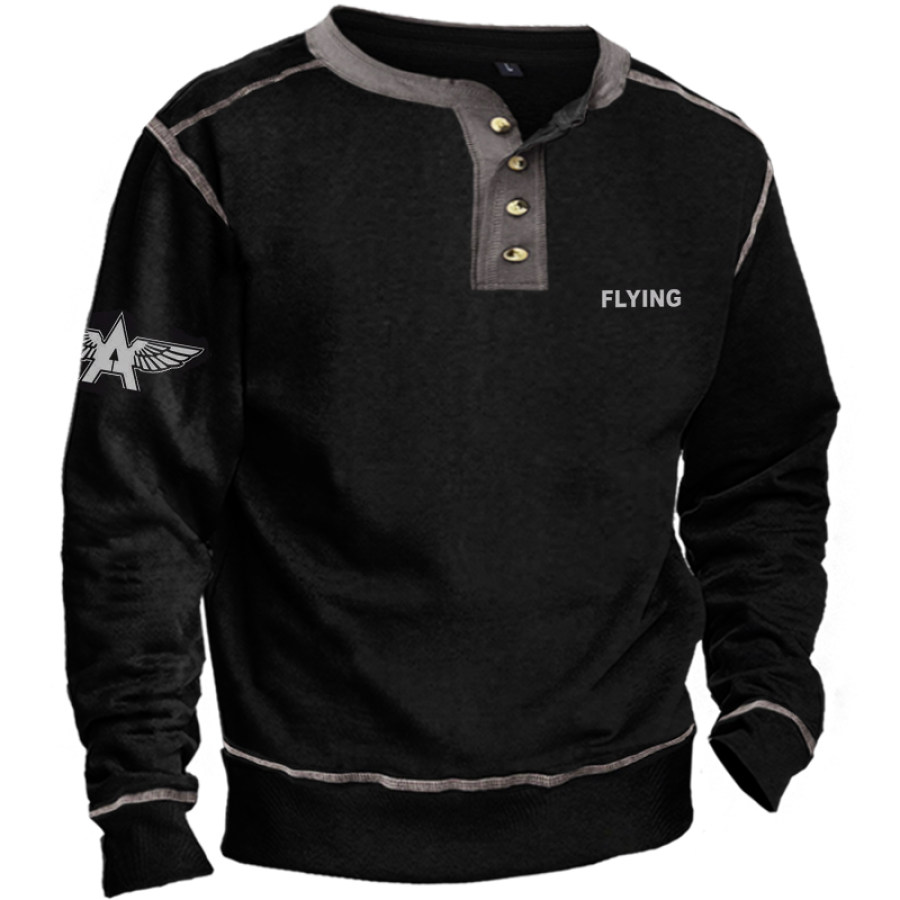 

Men's Casual FLYING Long Sleeve Sweatshirt