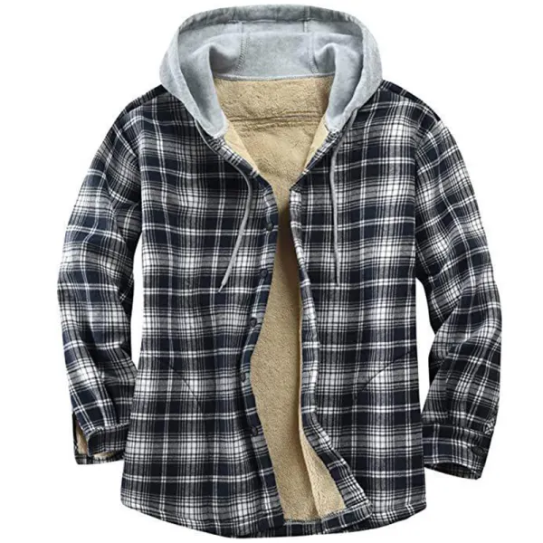 Men's Retro Plaid Long Sleeve Jacket - Honeylop.chimpone.com 