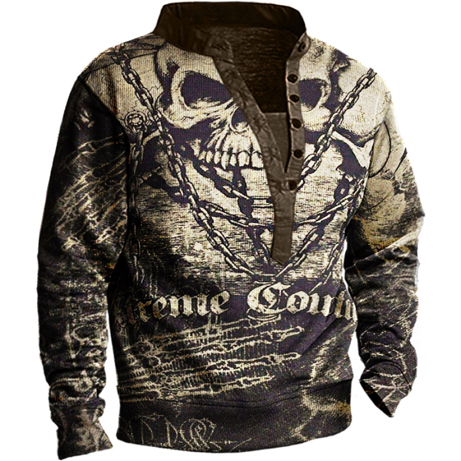 

Men's Vintage Skull Long Sleeve Sweatshirt