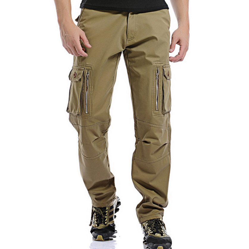 Men's Outdoor Side Chic Zipper Multi-pocket Fleece Thickened Cargo Pants