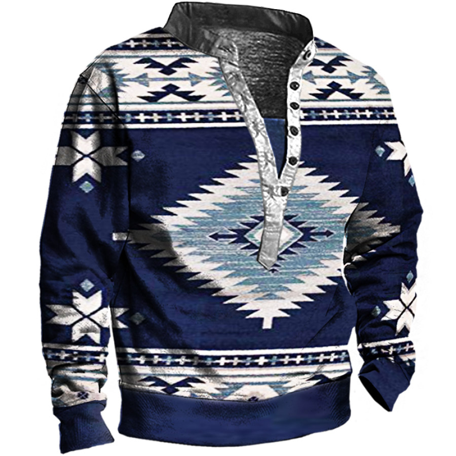 

Men's Retro Ethnic Pattern Long Sleeve Sweatshirt