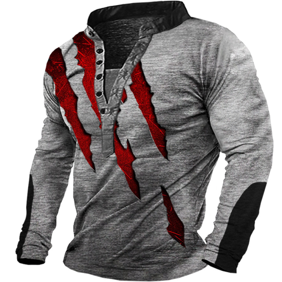

Men's Distressed Claw Mark Long Sleeve T-Shirt