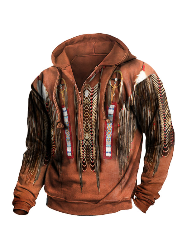 Native American Culture 3D Printed Zip Hoodie