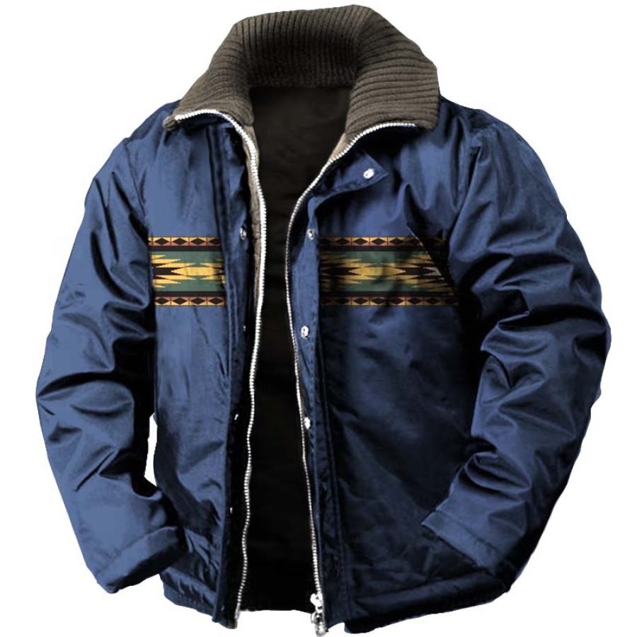 

Men's Vintage Ethnic Pattern Zip Long Sleeve Jacket