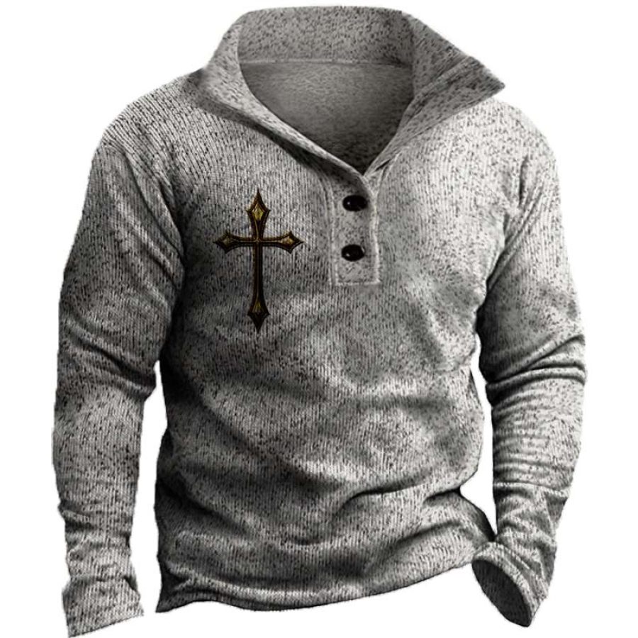 

Men's Retro Cross Long Sleeve Sweatshirt