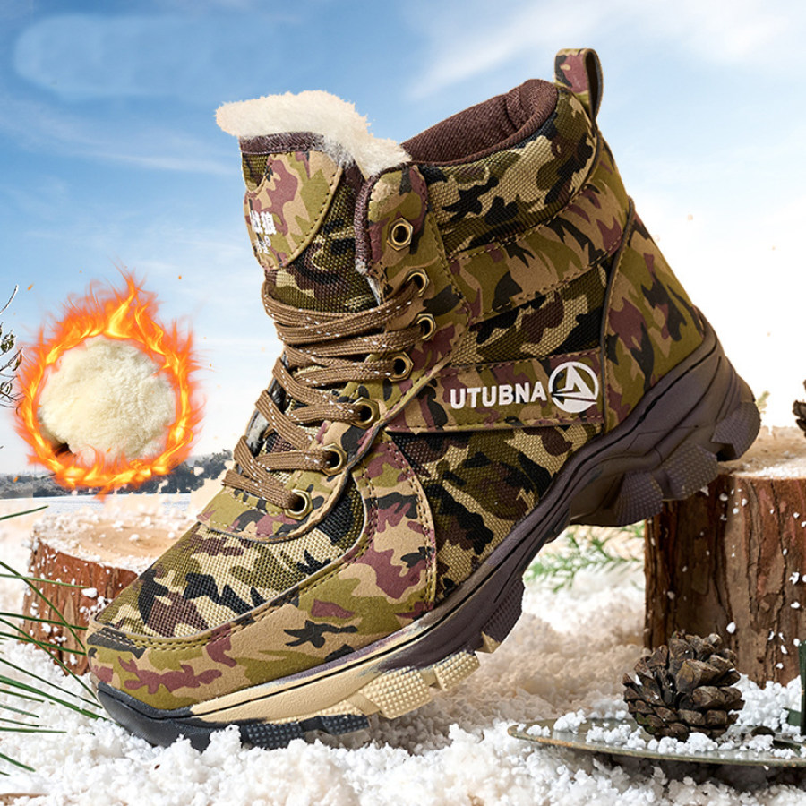 

Men Help Winter Plus Velvet Thick Warm High Camouflage Outdoor Wool Anti-cold Boots