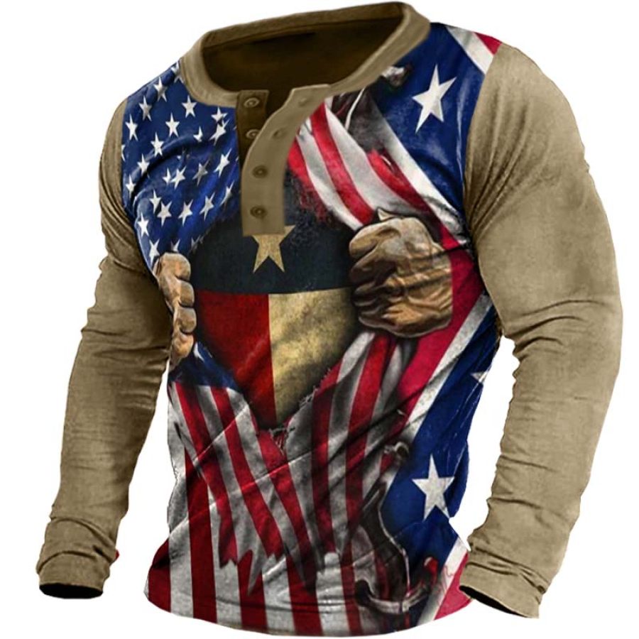 

Men's Vintage American Flag Long Sleeve T-Shirt