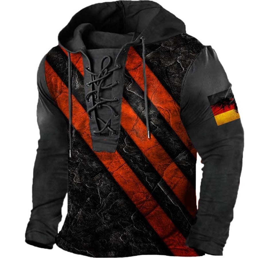 

Men's Distressed German Flag Long Sleeve T-Shirt