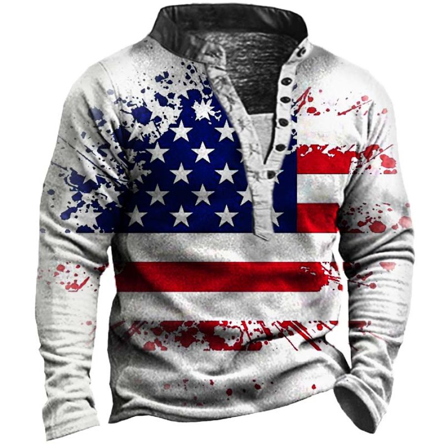 

Men's Vintage American Flag Long Sleeve Sweatshirt