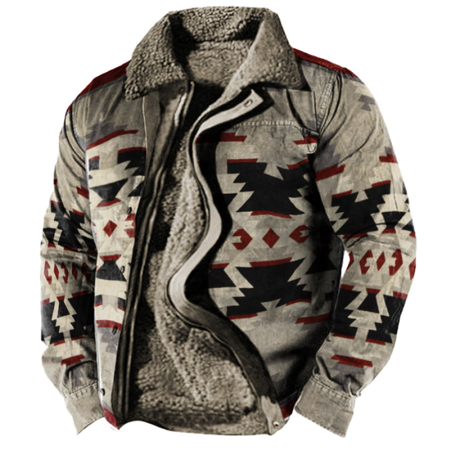 

Men's Vintage Thick Lapel Pocket Tactical Jacket