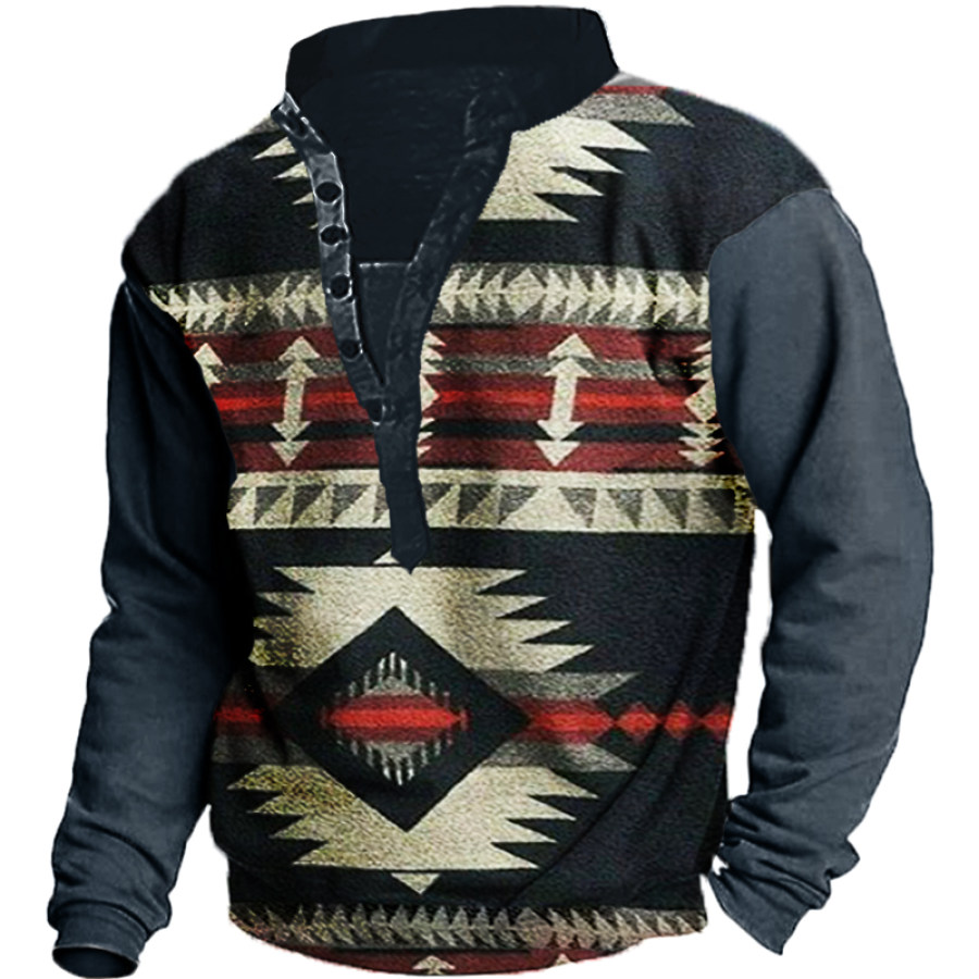 

Men's Retro Ethnic Long Sleeve Sweater