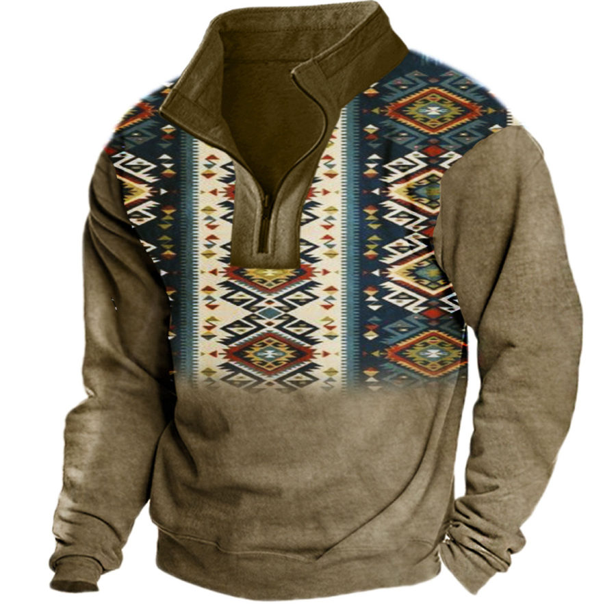 

Men's Retro Ethnic Pattern Long Sleeve Sweatshirt