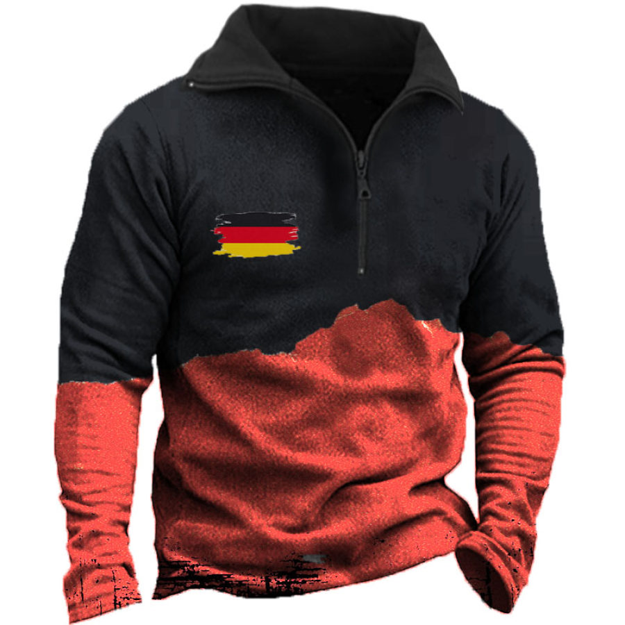 

Men's Retro Casual German Flag Long Sleeve Sweatshirt