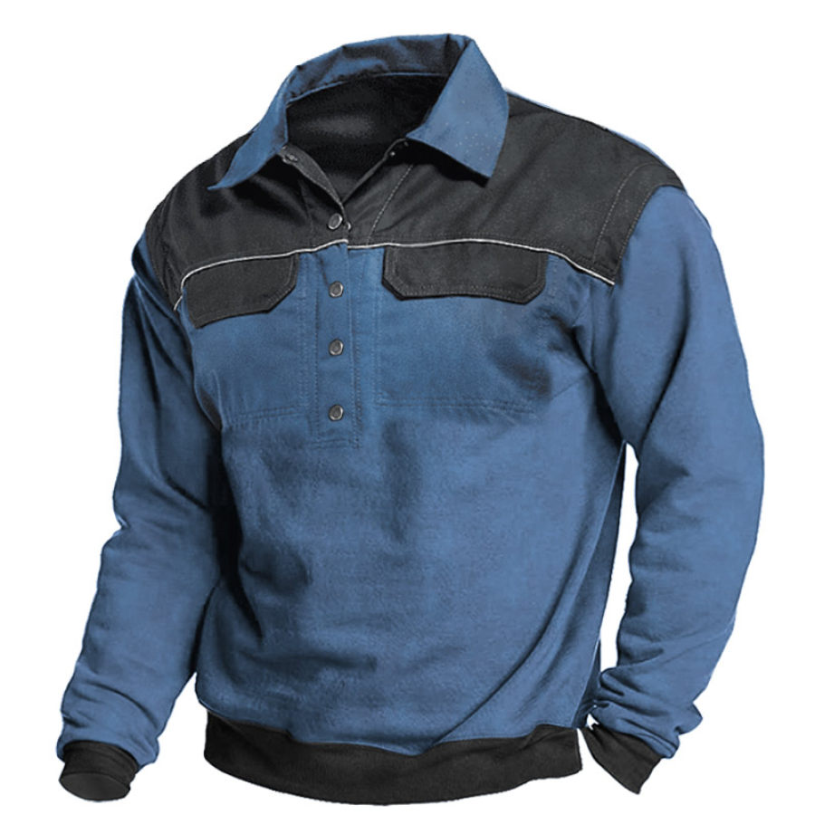 

Men's Vintage Contrast Cargo Pocket Sweatshirt