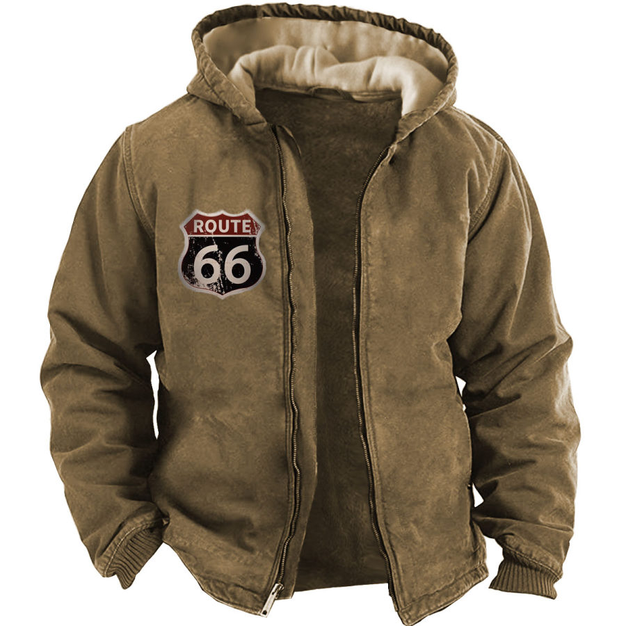 

Men's Vintage Route 66 Long Sleeve Fleece Jacket