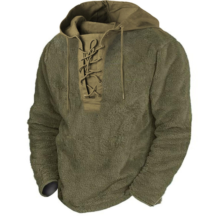 

Men's Retro Long Sleeve Fleece Sweatshirt