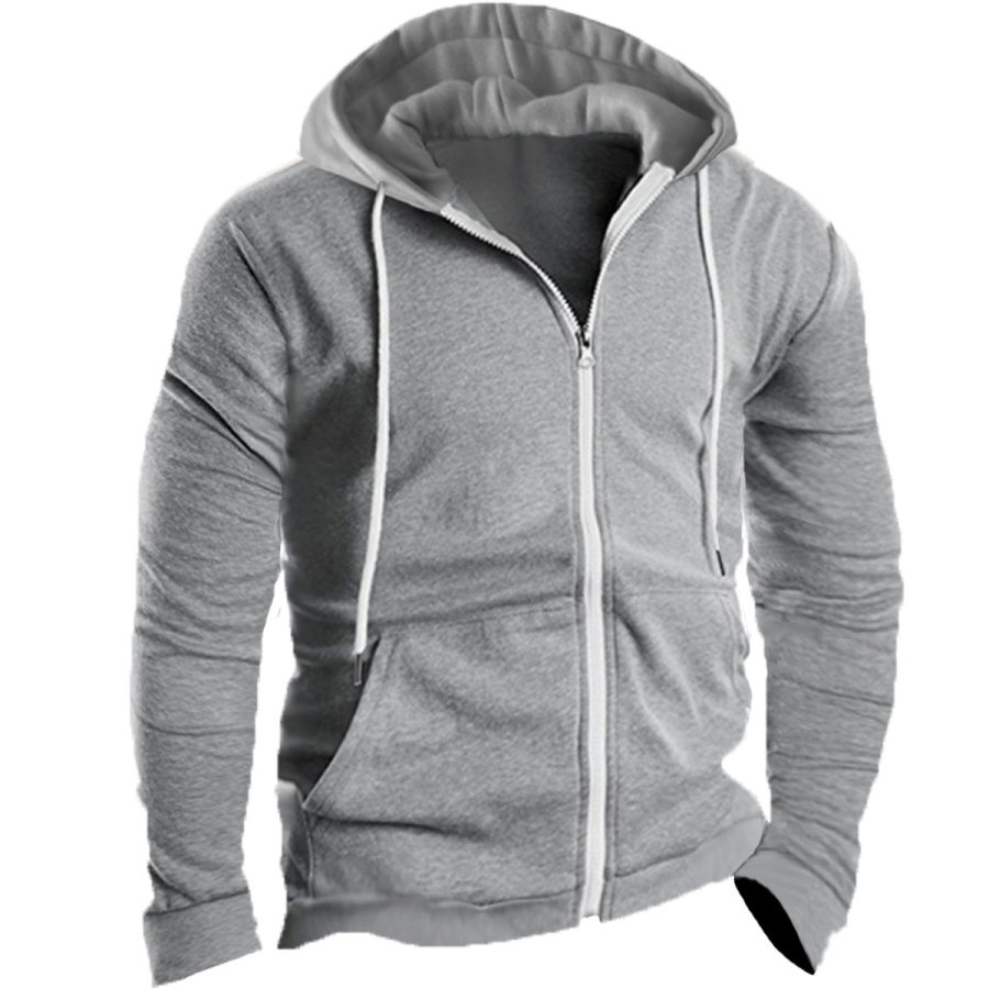 

Men's Retro Zip Long Sleeve Sweatshirt