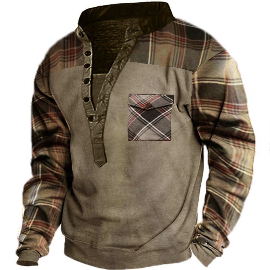 

Men's Vintage Check Long Sleeve Sweatshirt