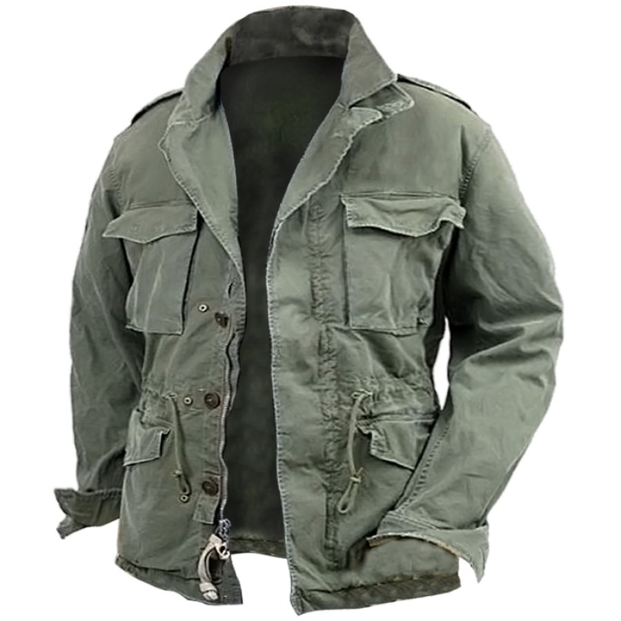 

Men's Retro Outdoor Training Functional Pocket Tactical Jacket