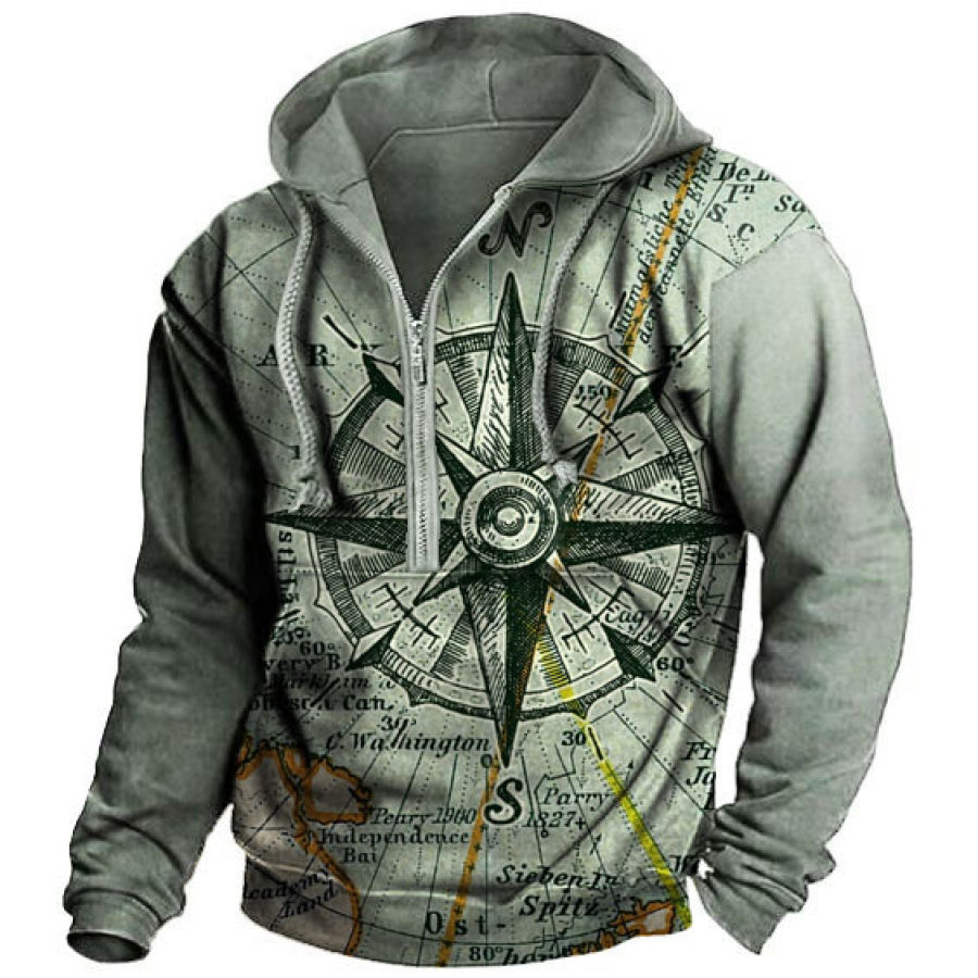 

Pirate Ship Nautical Compass Retro Men's Hoodie