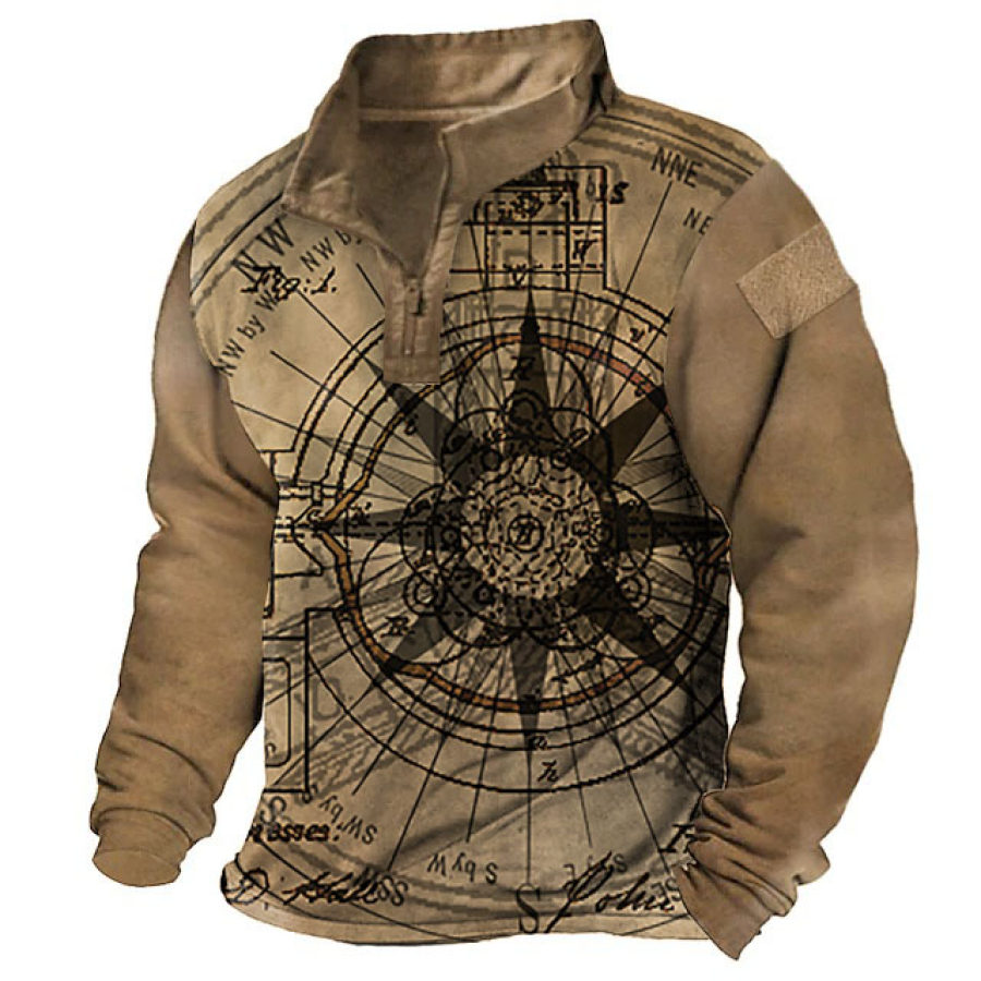 

Pirate Ship Nautical Compass Retro Men's Sweatshirt