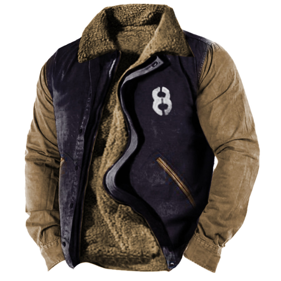 

Men's Men's Outdoor Tactics Vintage Print Warm Fleece Jacket