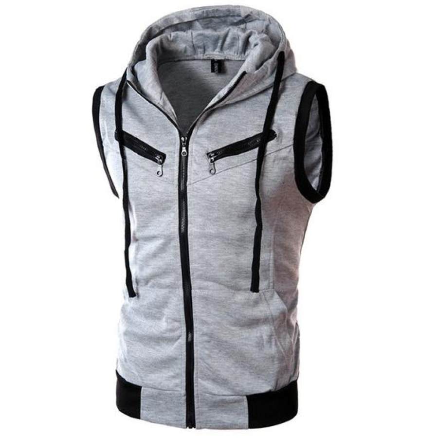 

Men's Casual Hooded Sleeveless Vest