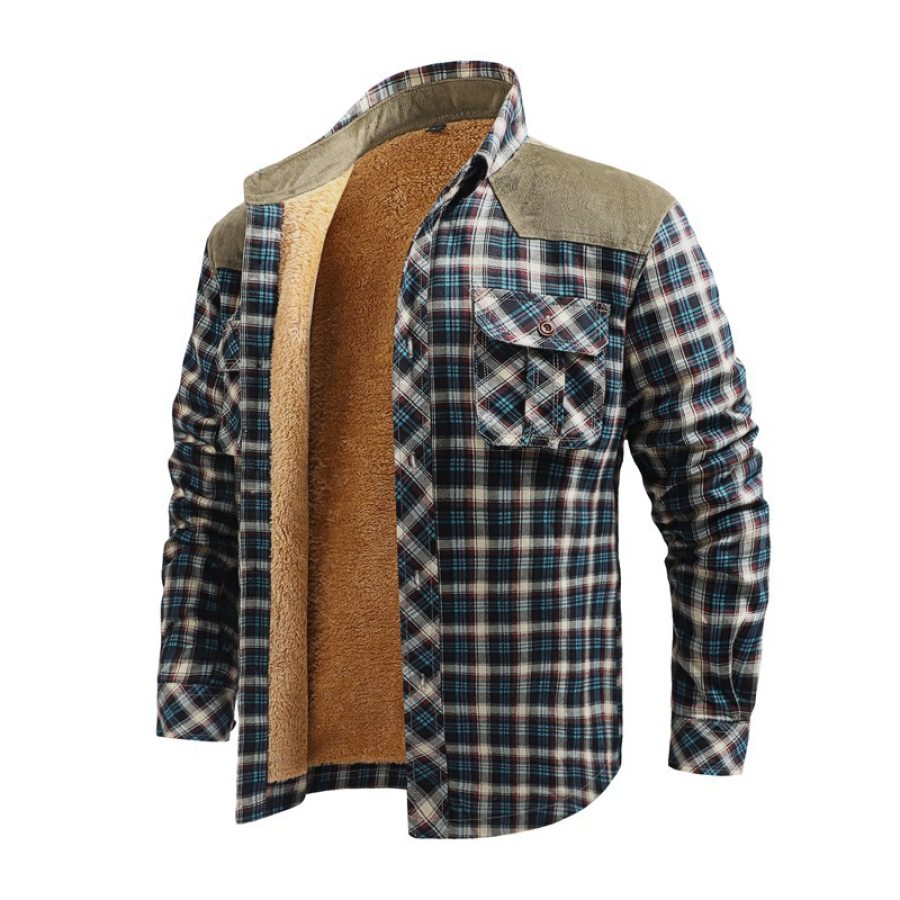 

Men's Vintage Plaid Fleece Jacket