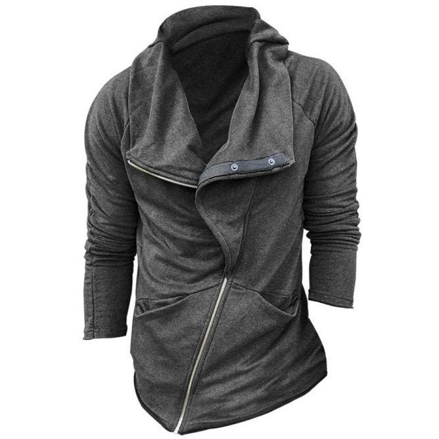 

Men's Retro Large Lapel Zipper Sweatshirt