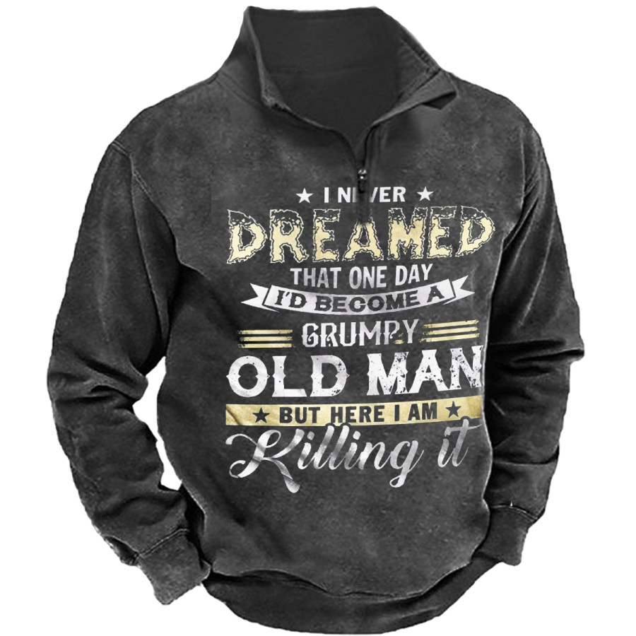 

Men's Vintage Old Man Long Sleeve Sweatshirt