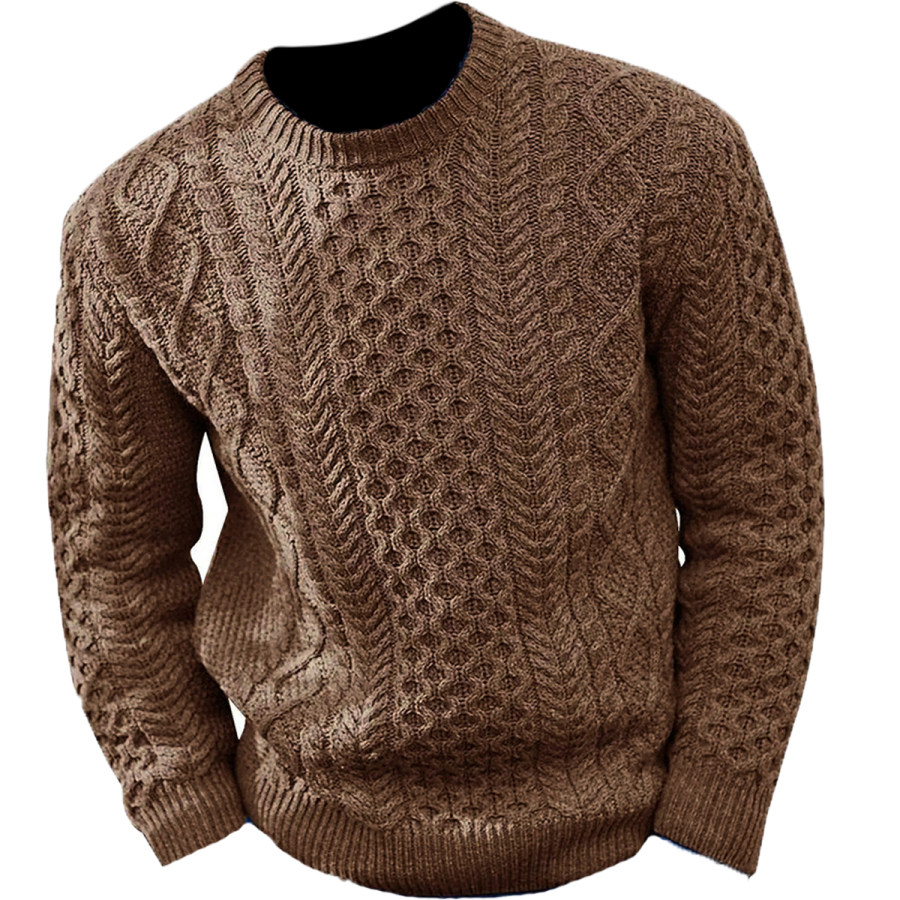 

Men's Vintage Jacquard Long Sleeve Sweater