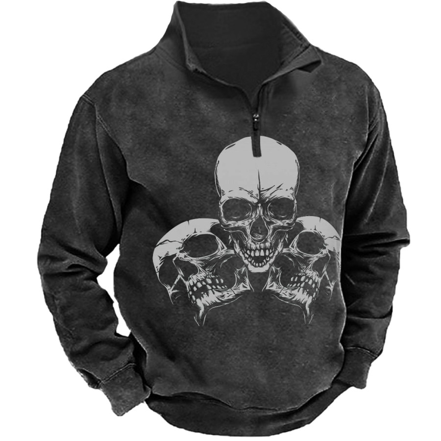 

Men's Vintage Skull Long Sleeve Sweatshirt