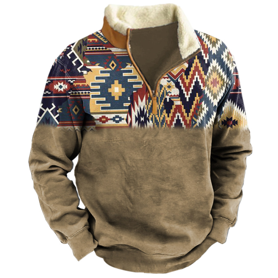 

Men's Outdoor Ethnic Pattern Stitching Tooling Tactical Sweatshirt