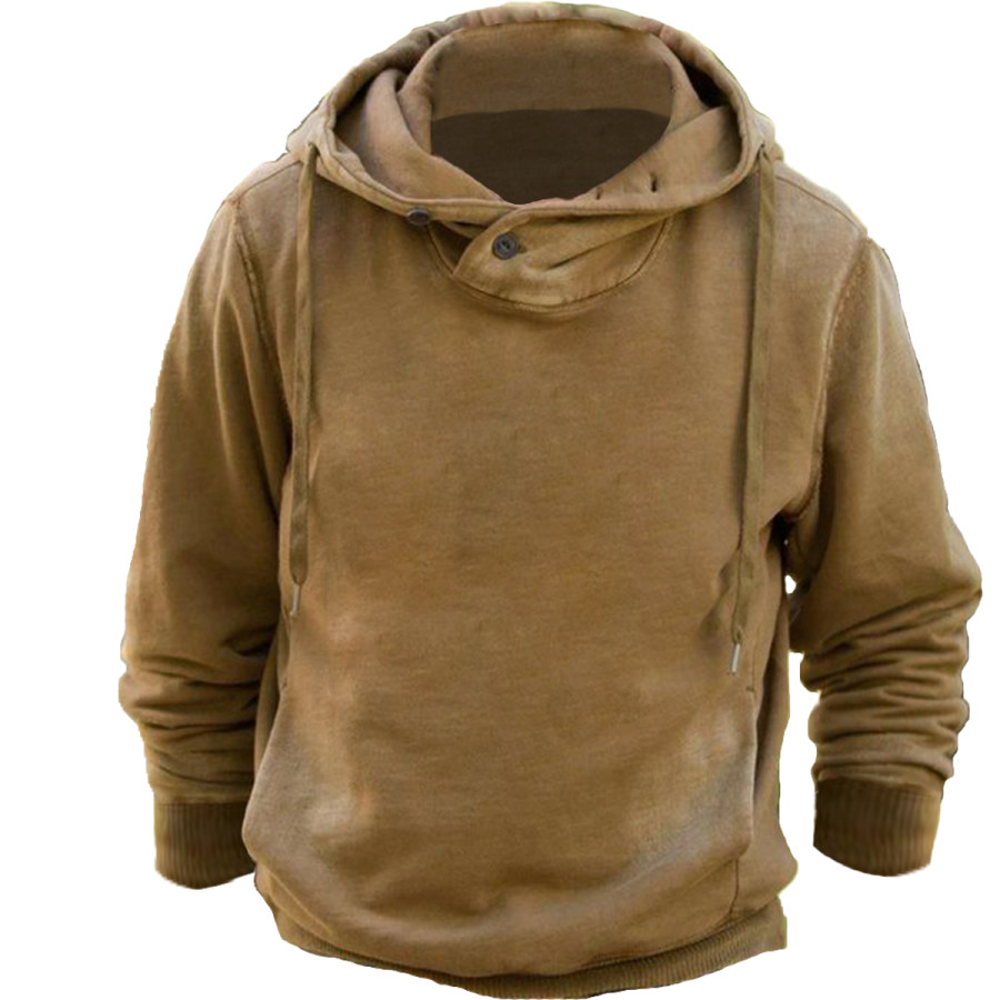 

Men's Vintage Hooded Long Sleeve Sweatshirt