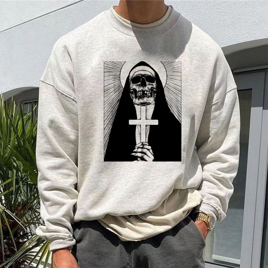 

Men's Retro Cross Sweatshirt Long Sleeve Casual Sweatshirt
