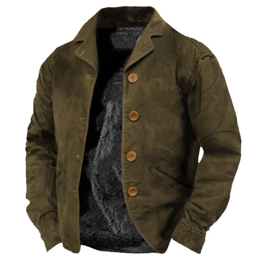 

Men's Vintage Outdoor Turn Collar Jacket