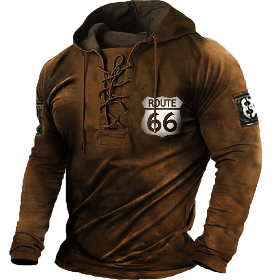 

Men's Vintage Distressed Route 66 Long Sleeve T-Shirt