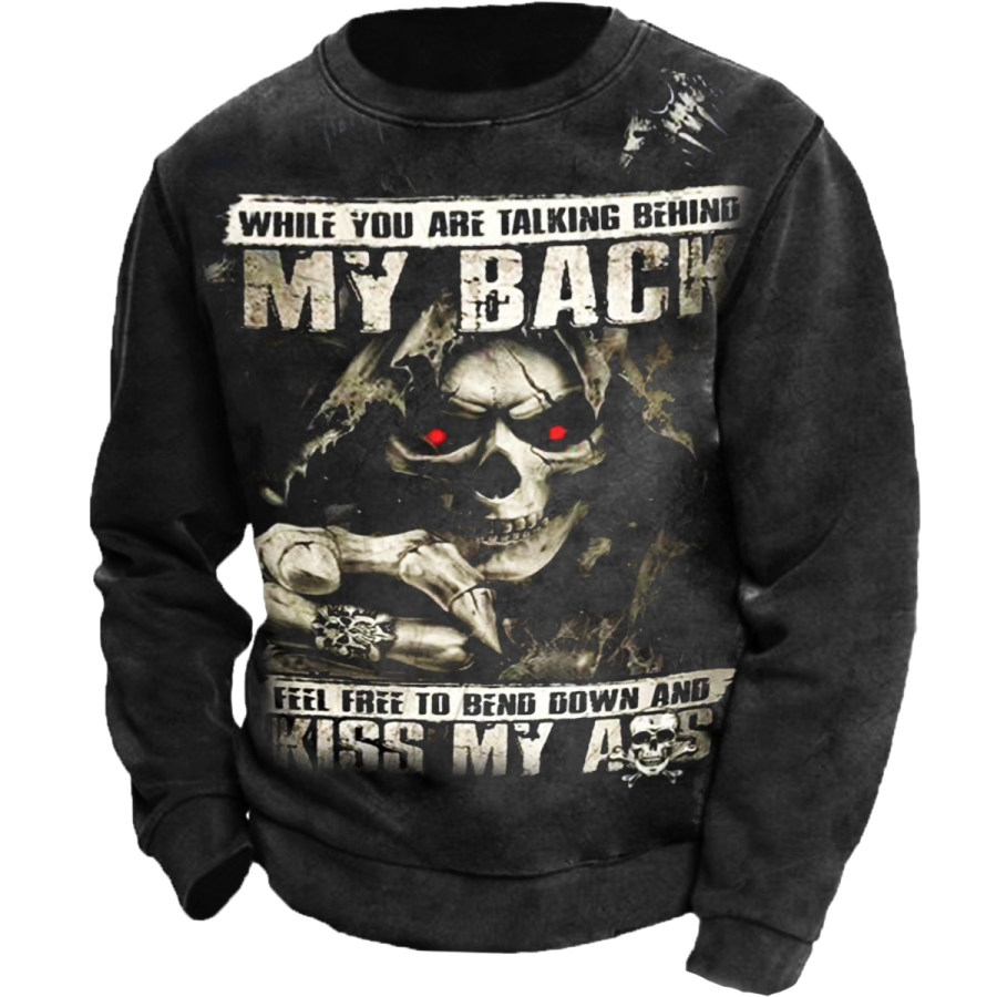 

Men's Retro Stressed MY BACK Long-sleeved Sweatshirt