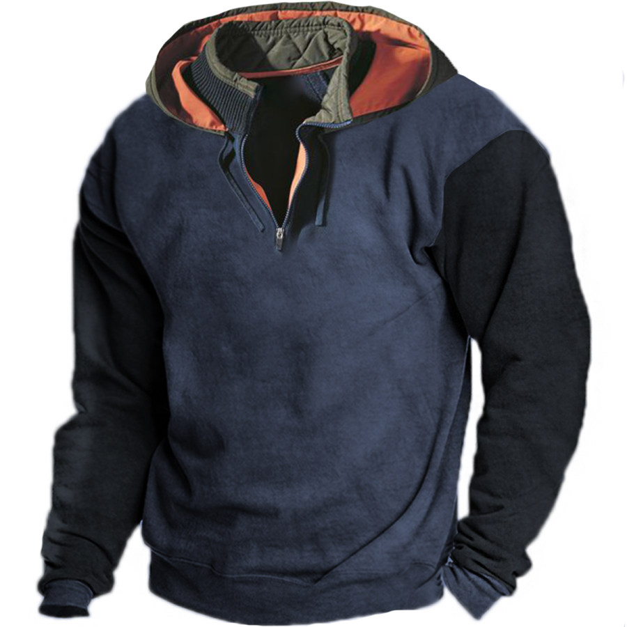 

Men's Retro Casual Hooded Long Sleeve Sweatshirt