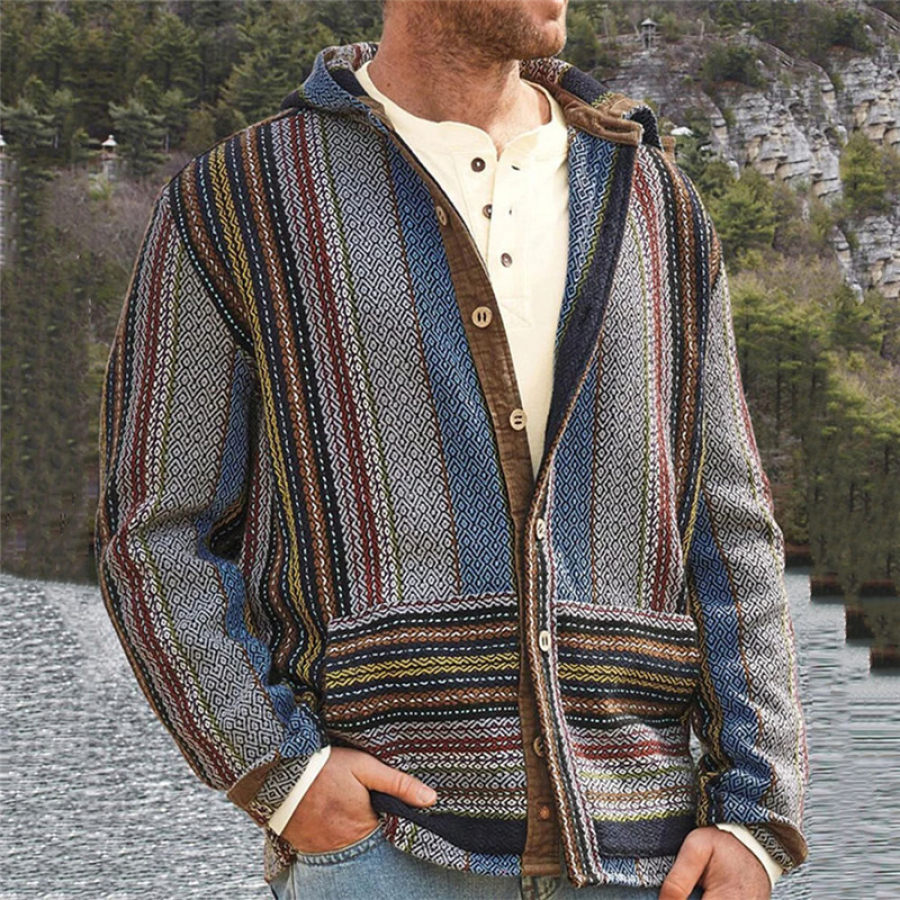 

Men's Vintage Distressed Long Sleeve Jacket