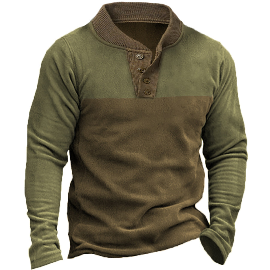 

Men's Retro Casual Colorblock Long Sleeve Sweatshirt