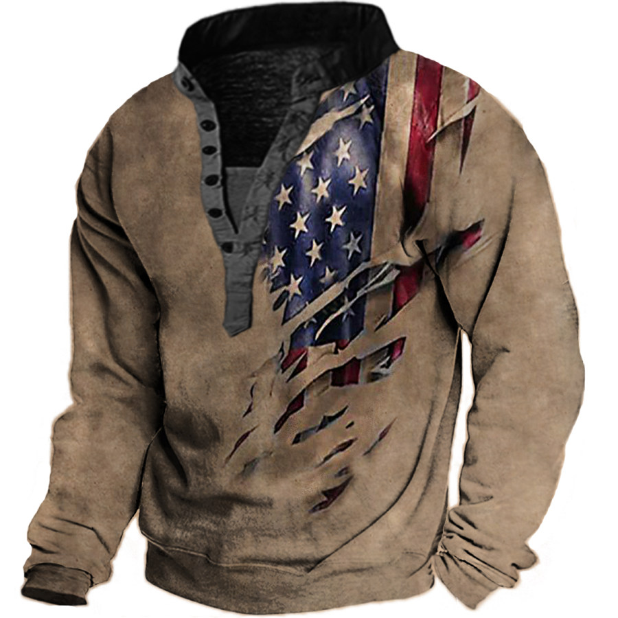 

Men's Vintage American Flag Long Sleeve Sweatshirt