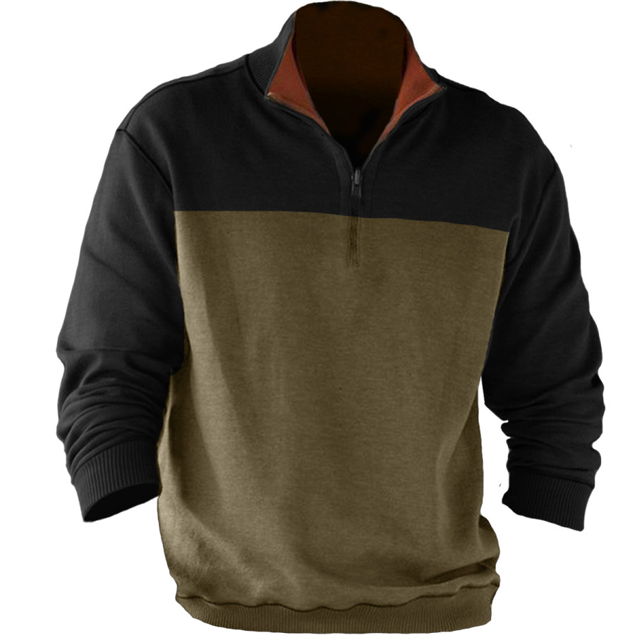 

Men's Retro Casual Stand Collar Long Sleeve Sweatshirt